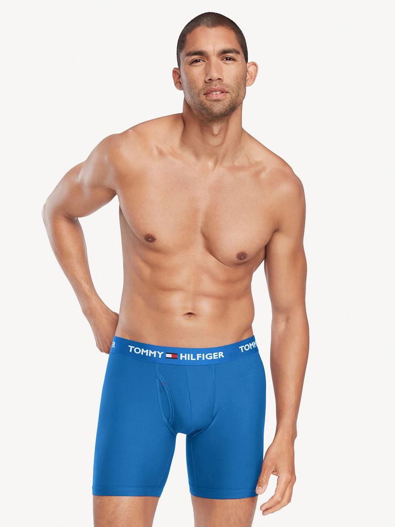 Férfi Tommy Hilfiger Everyday microfiber boxer brief 3pk Boxer Briefs Sötétkék | HU 1386ILH